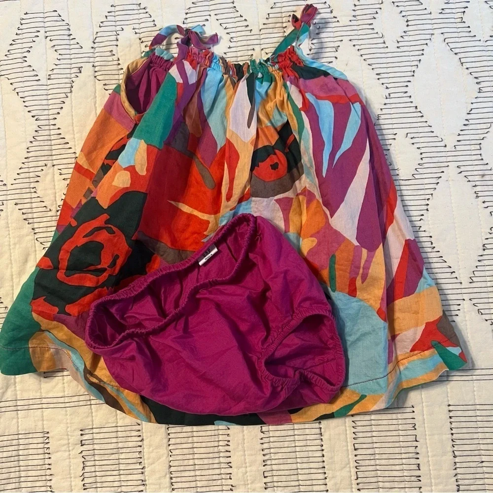 GAP Blue and Pink Pleated Sundress Resort Wear